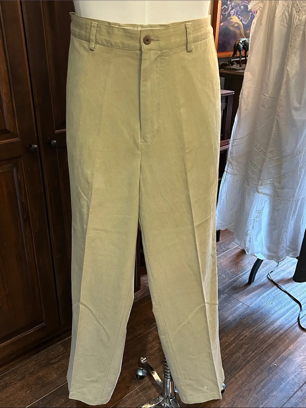 Tommy Bahama Sz 36 Khaki Relaxed Fit Trouser - Tencel